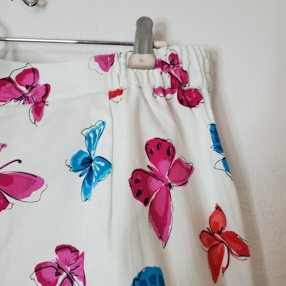 Briggs New York Skort Size 16 White Pink & Blue Butterflies Cotton Spandex - Picture 6 of 16